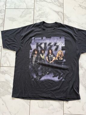 Vintage KISS Revenge Tour Backstage Pass 1992 Black Graphic Rock Band Shirt XL
